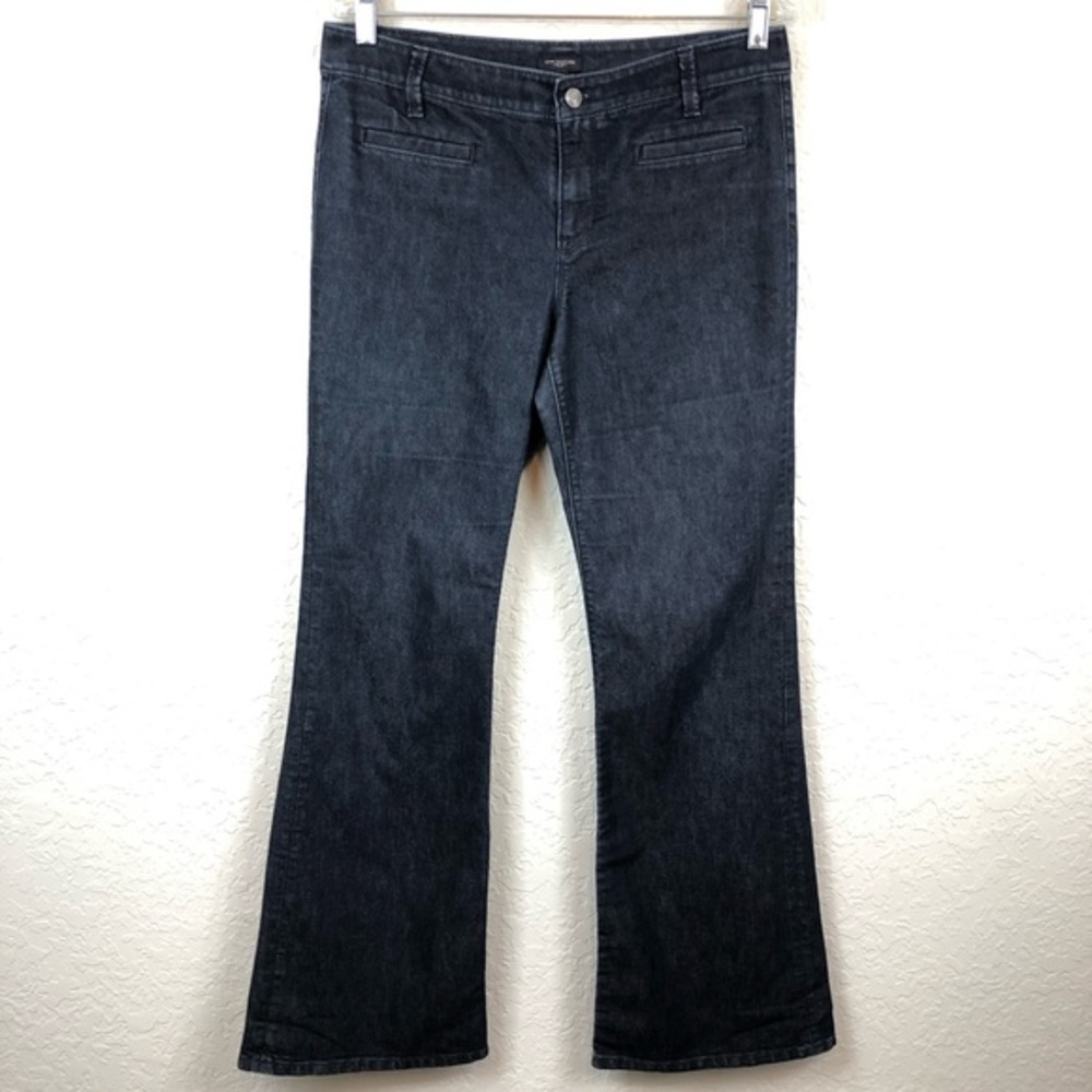 Ann Taylor Dark Wash Mid‎ Rise Flare Leg Jeans Sz 8